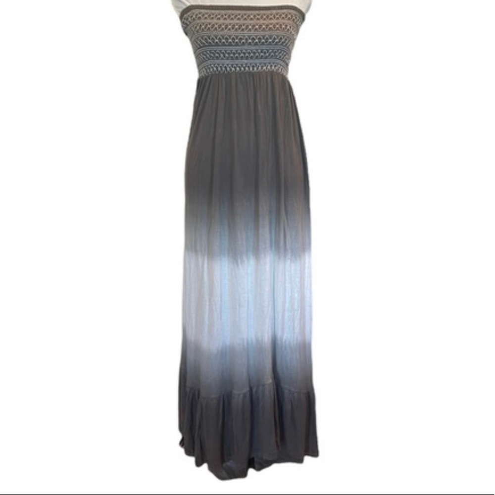 strapless grey dress